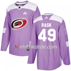Carolina Hurricanes Trikot Victor Rask 49 Adidas 2017-2018 Lila Fights Cancer Practice Authentic - Herren